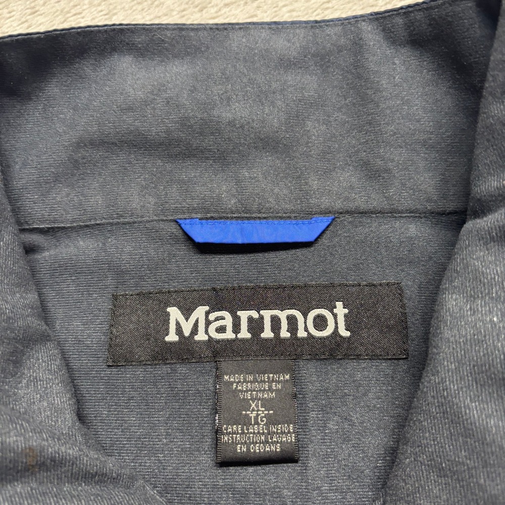 Marmot Mens XL Colorblock Full Zip Windbreaker Jacket DriClimate Blue - Picture 3 of 7
